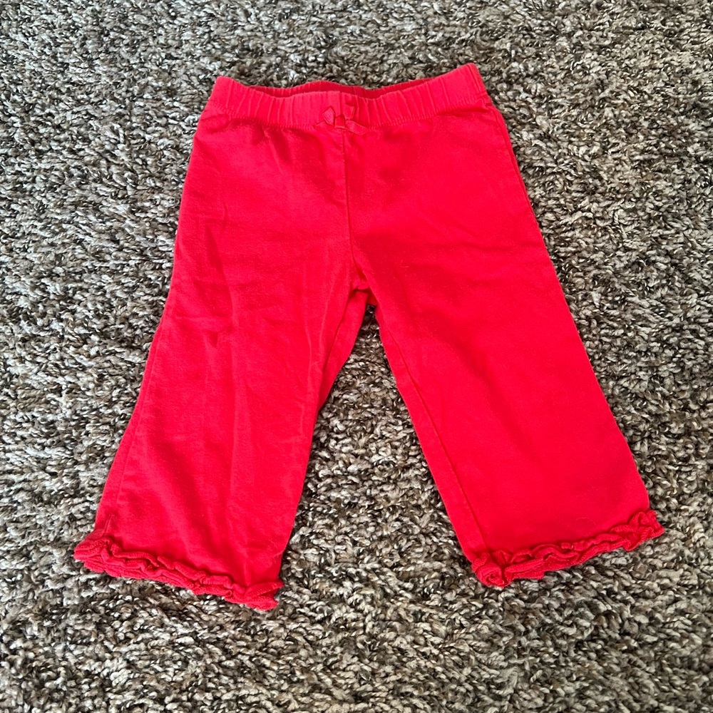 Bright Red Ruffled Pants - Picture 1 of 5